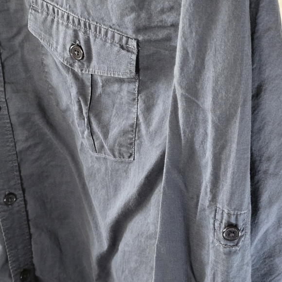 Calvin Klein Long Sleeve Button down Shirt Medium Greyish Blue - Picture 2 of 3